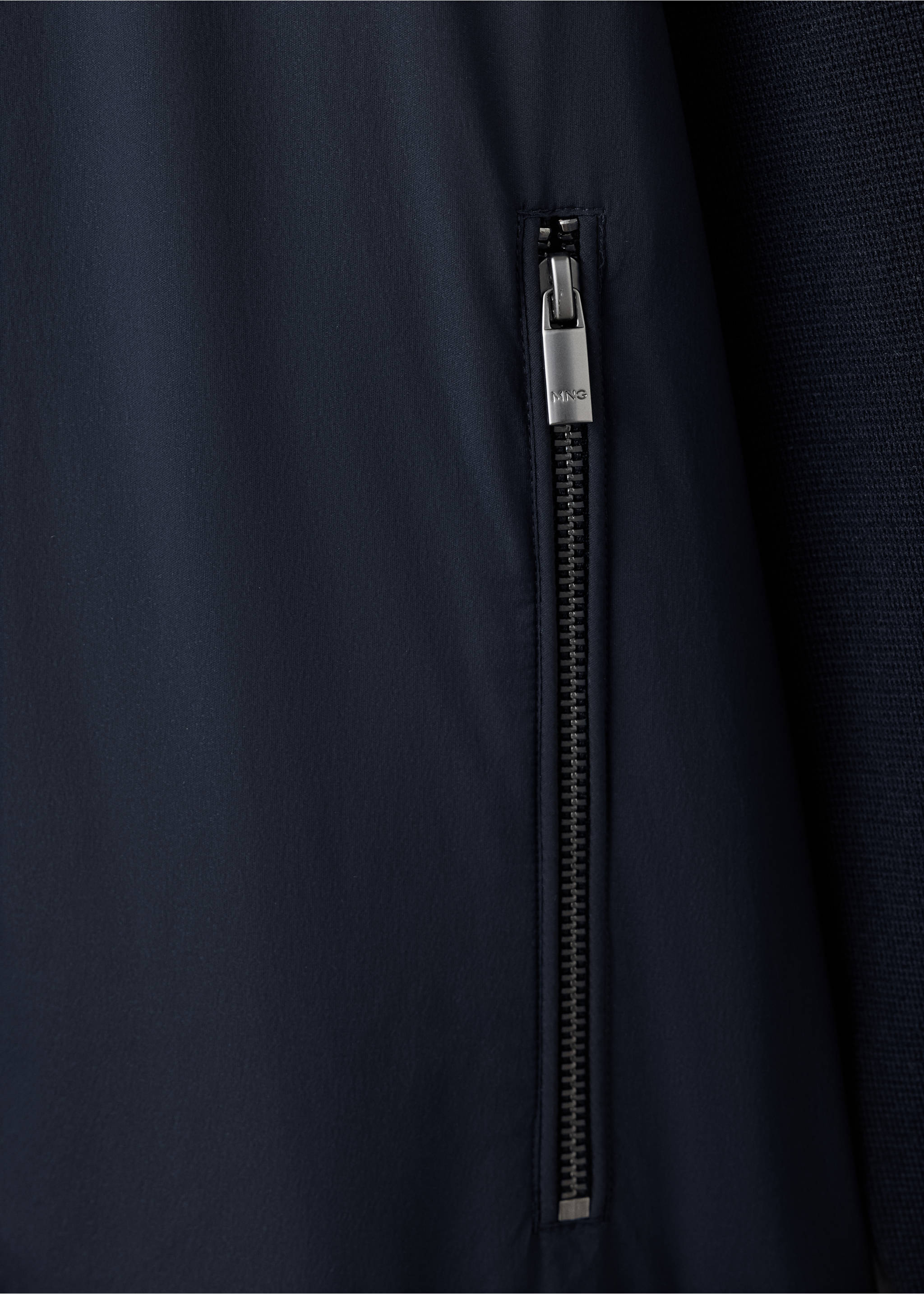 Cotton-blend bomber jacket - Details of the article 8, Navy. Ref: 37085980-00.