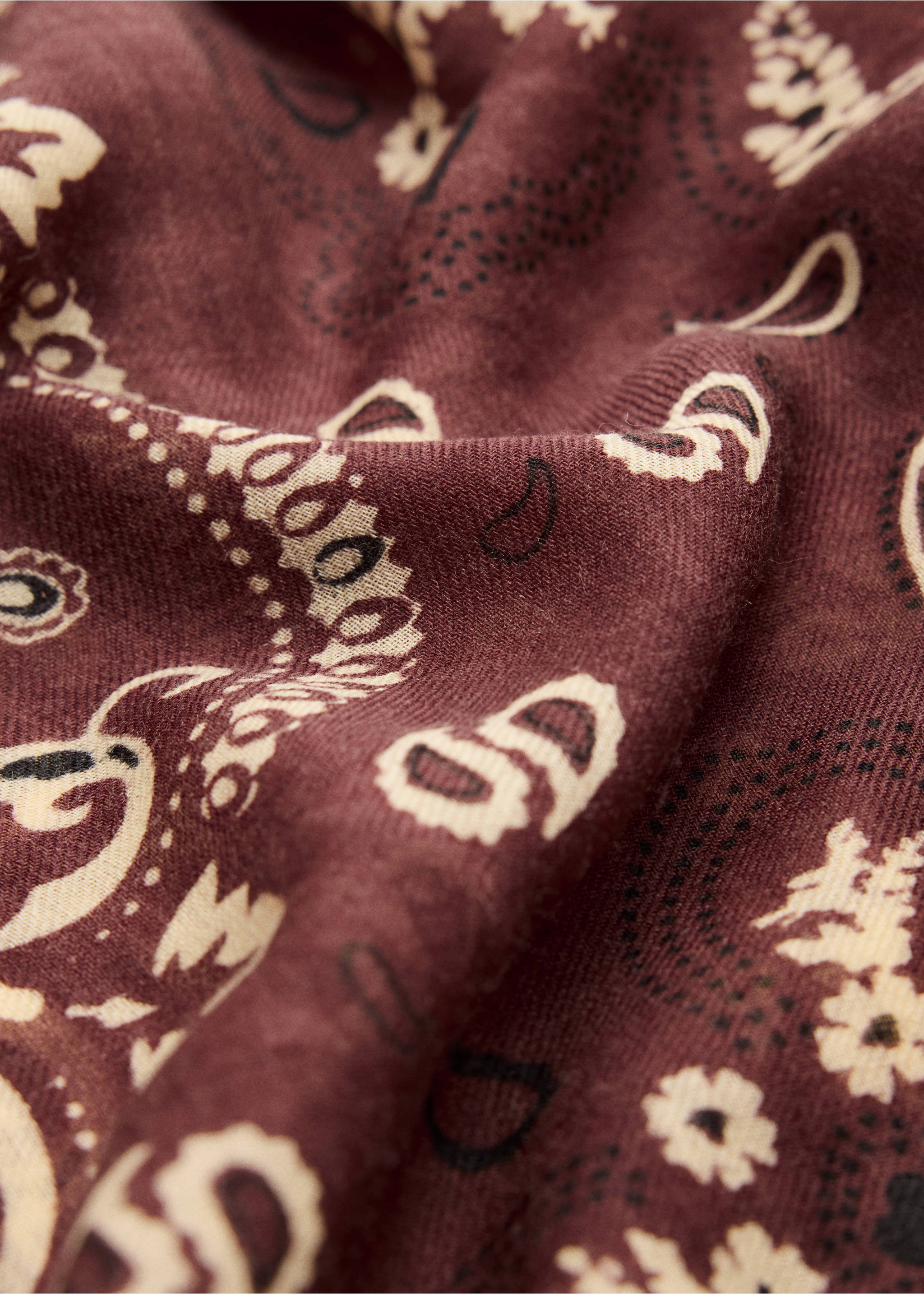 Paisley print scarf - Medium plane, Chocolate. Ref: 37085983-00.