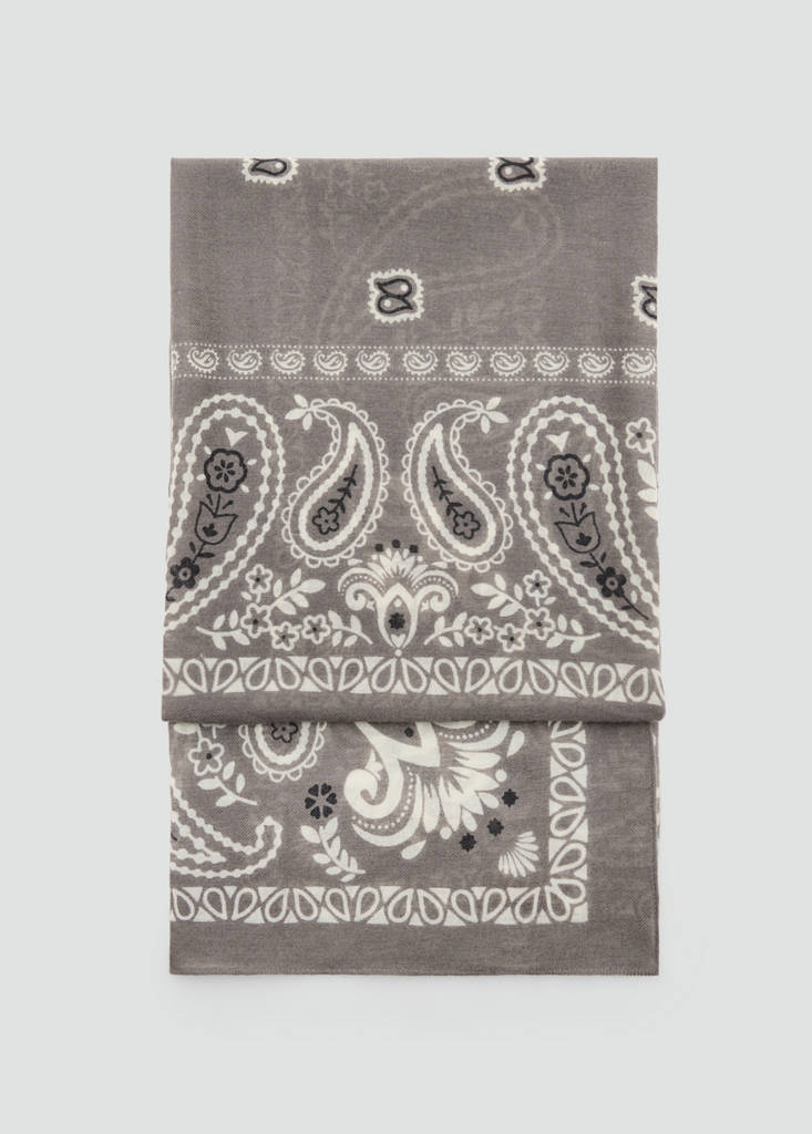 Paisley print scarf — Grey