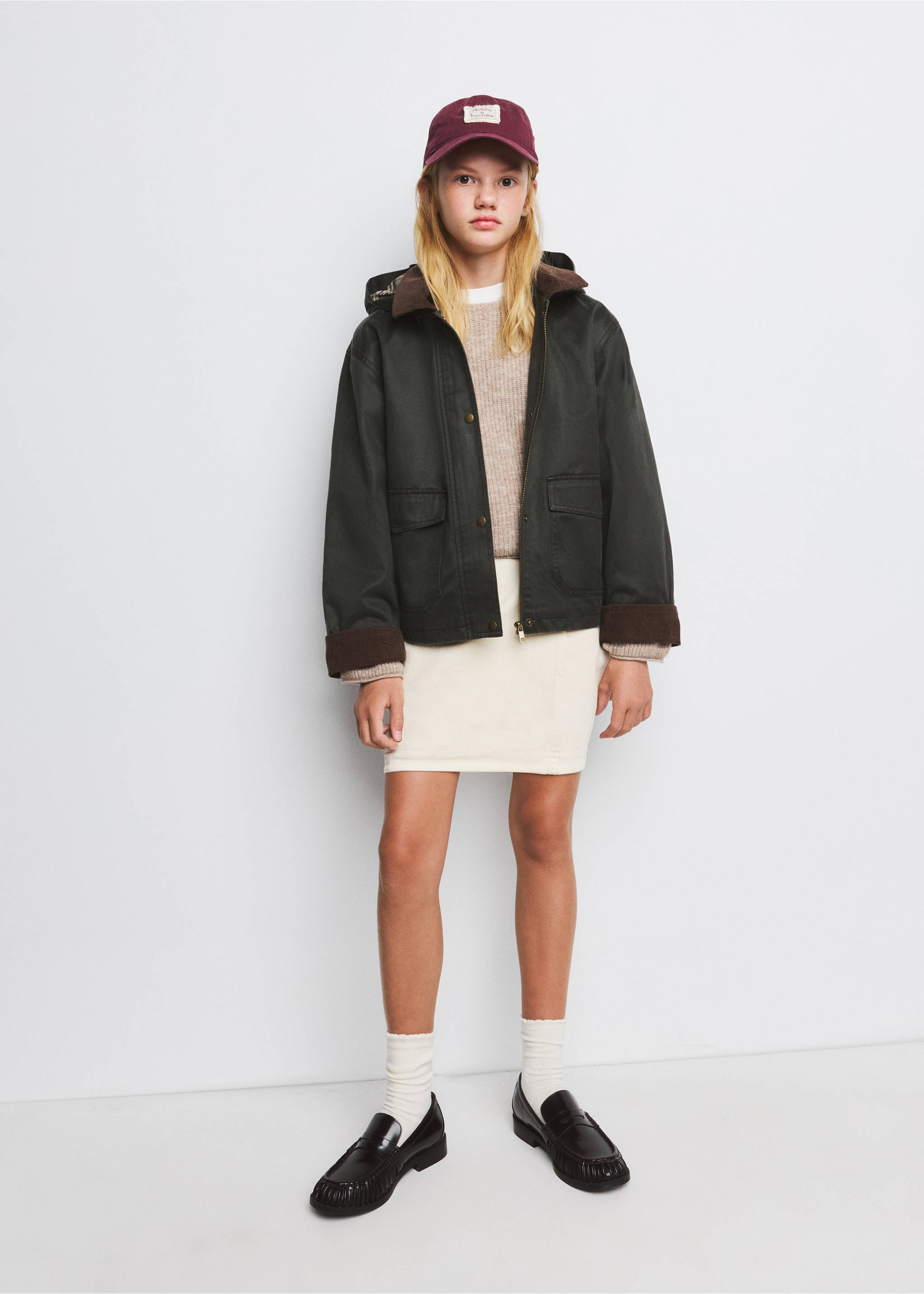 Corduroy-collar jacket - General plane, Khaki. Ref: 37085984-00.