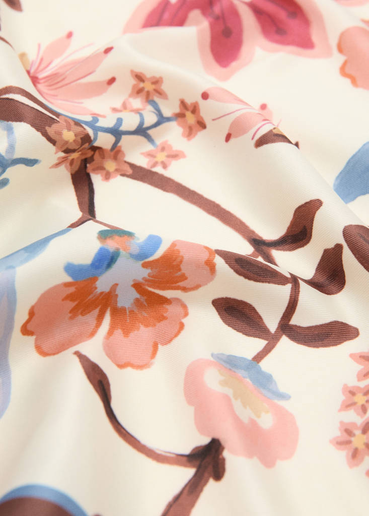 Floral print scarf — Chocolate