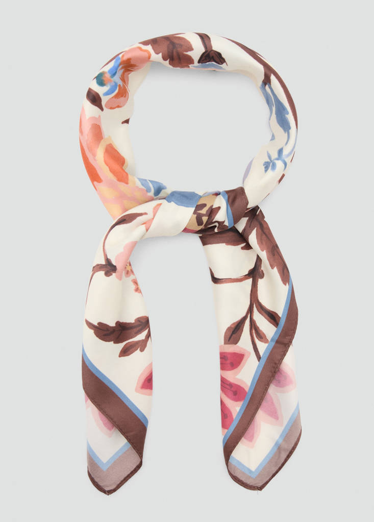 Floral print scarf — Chocolate
