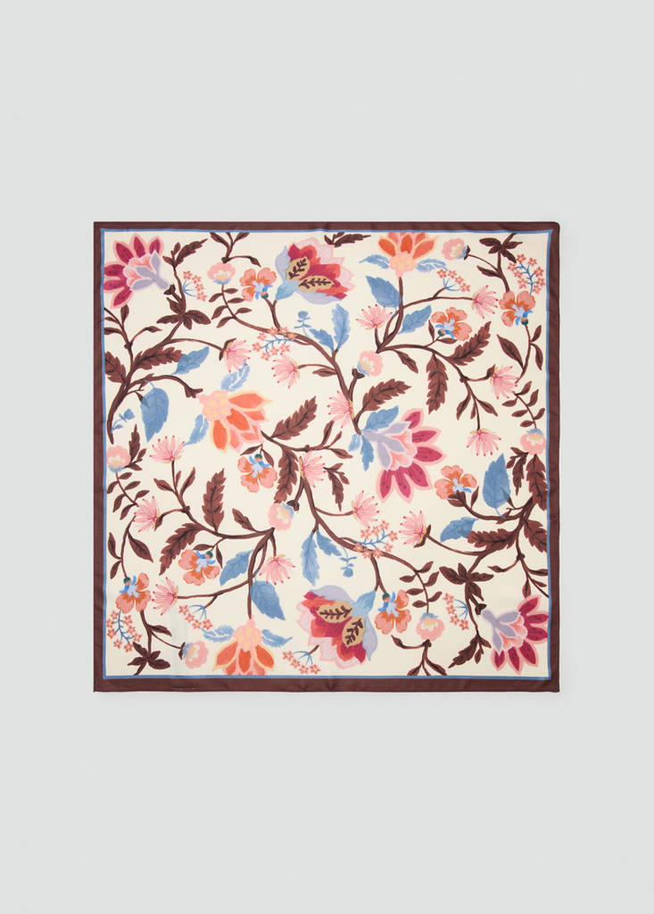 Floral print scarf — Chocolate