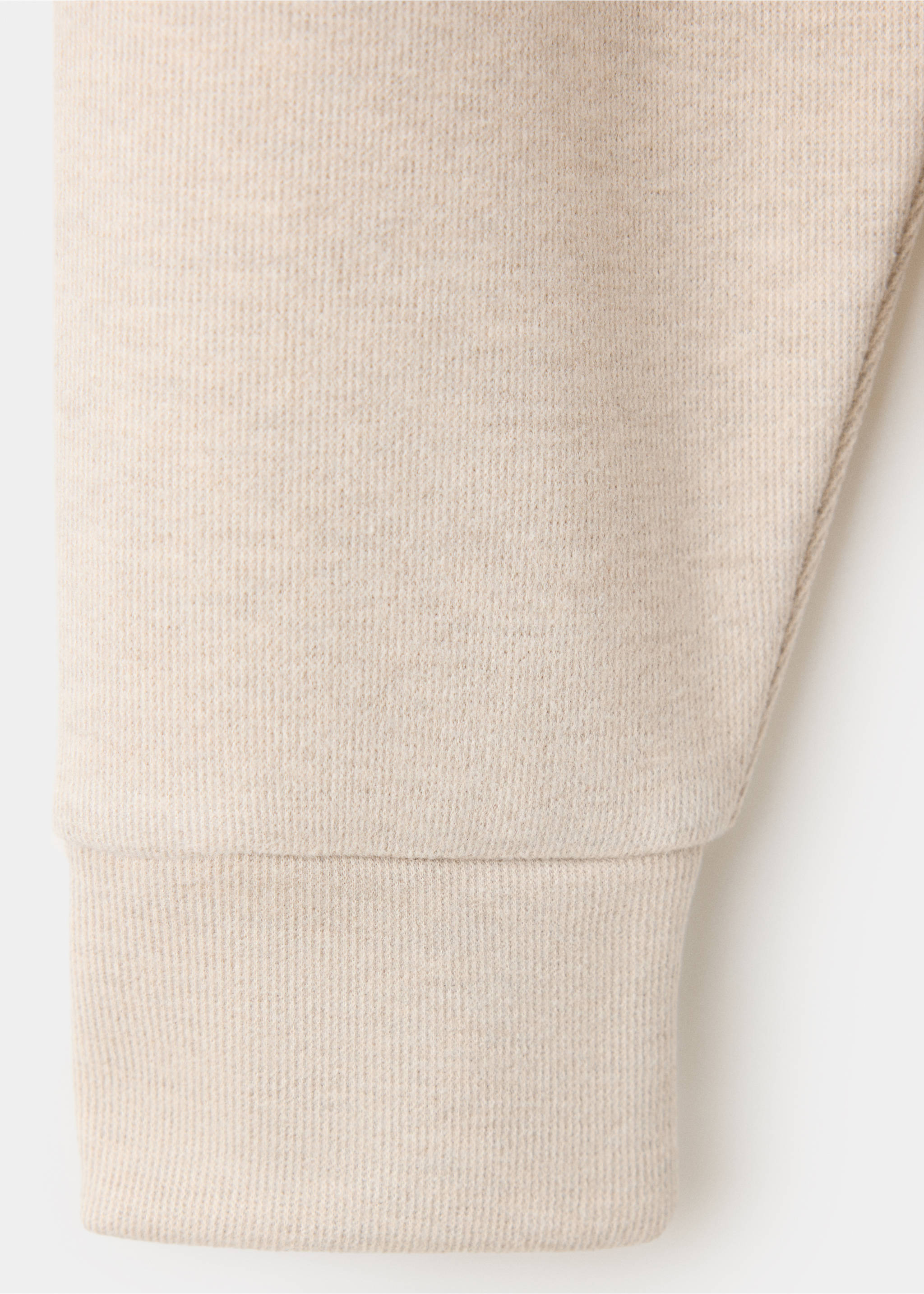 Brushed-effect sweatshirt - Details of the article 0, Beige. Ref: 37085987-00.