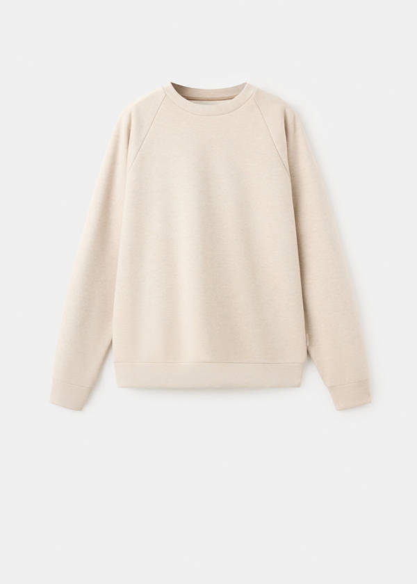 Brushed-effect sweatshirt — Beige