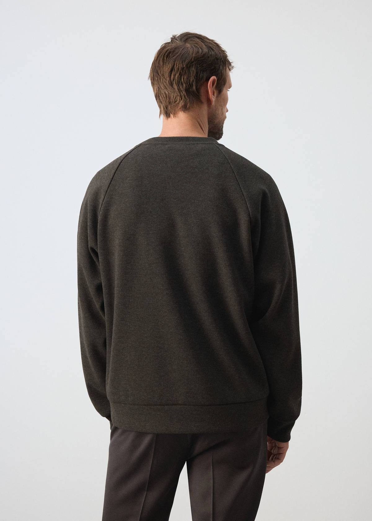 Brushed-effect sweatshirt — Brown