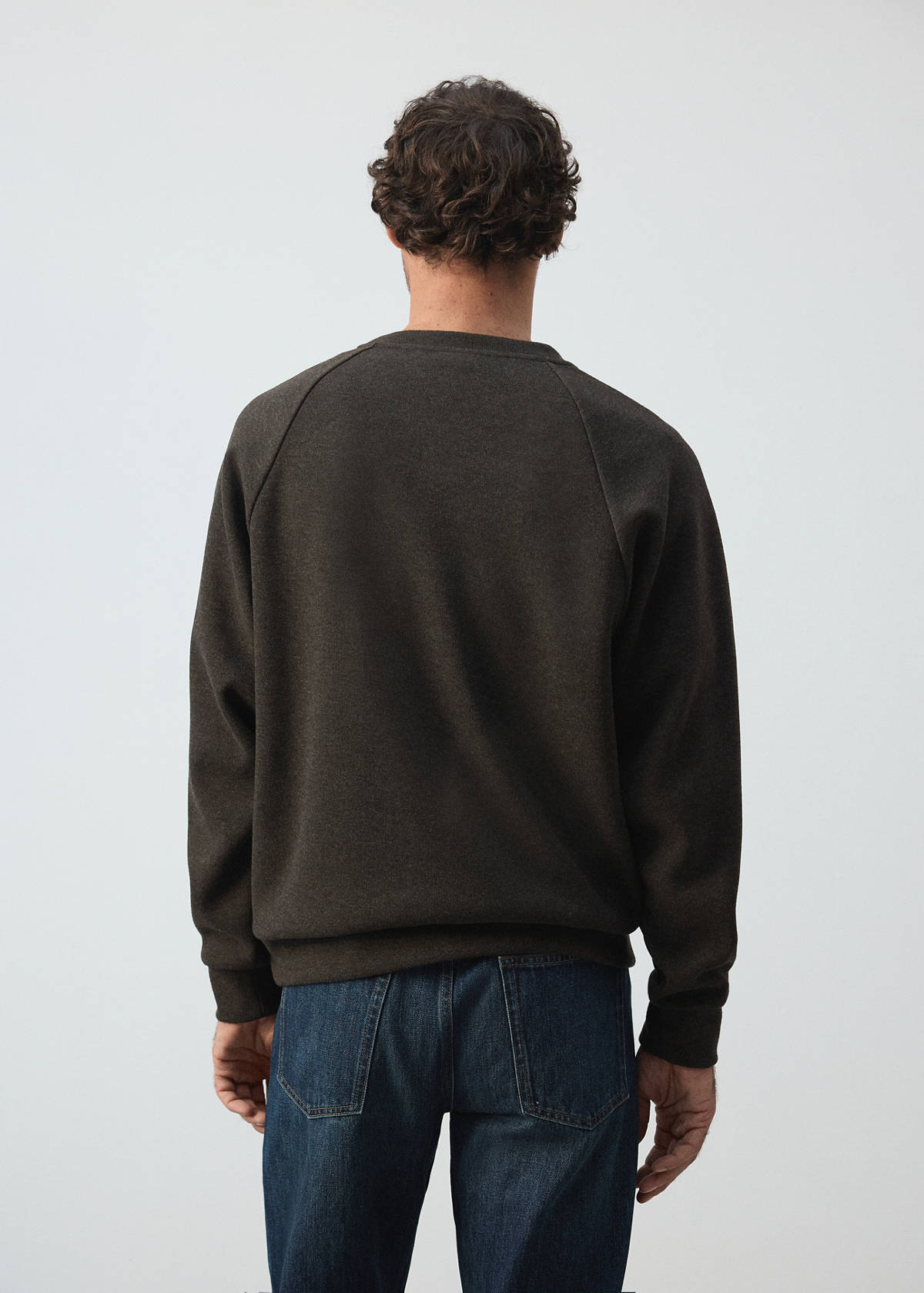 Brushed-effect sweatshirt — Brown