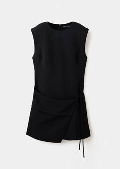 Wrap dress with side tie detail — Black 4