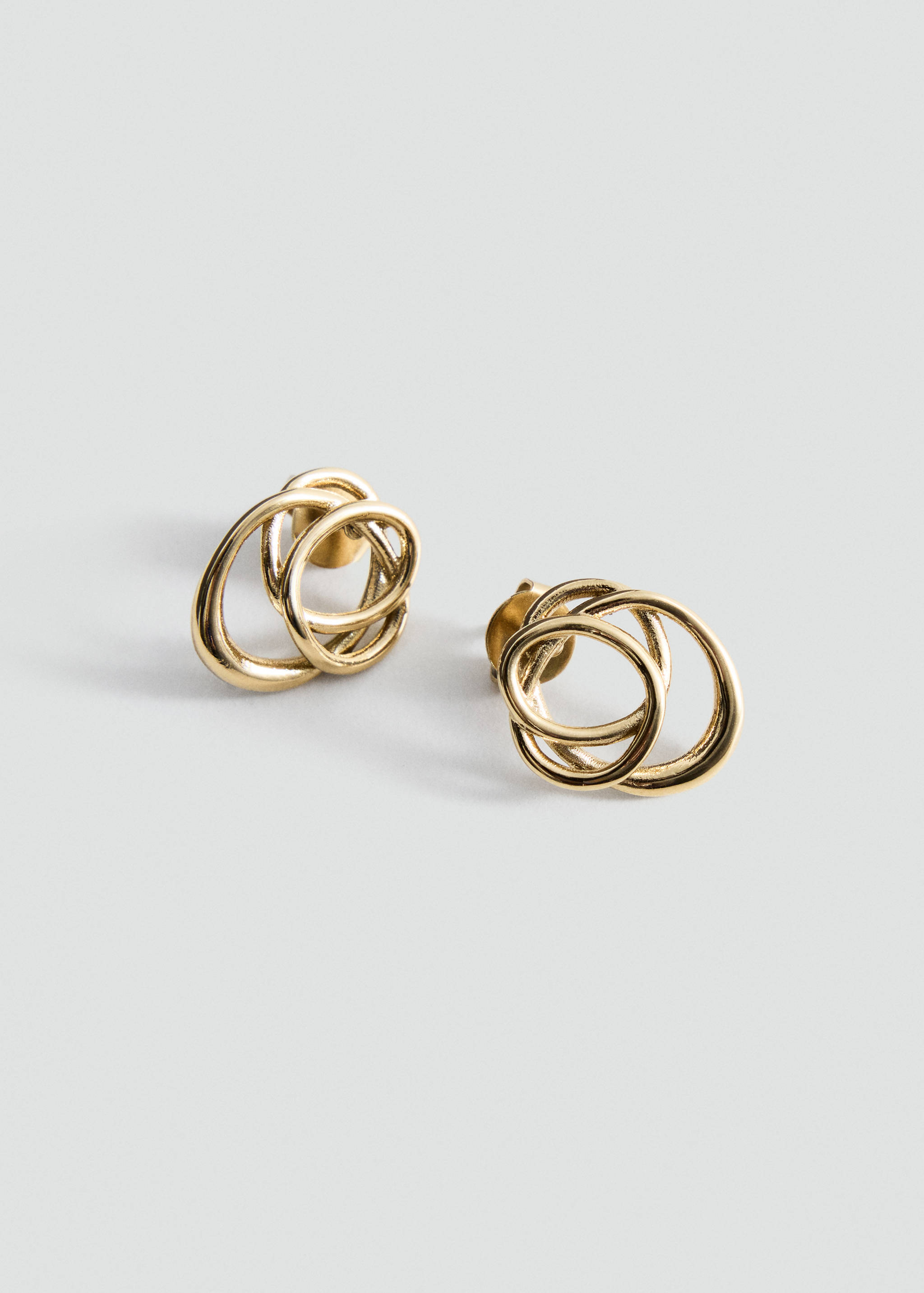 Interlocking stainless steel earrings - Medium plane