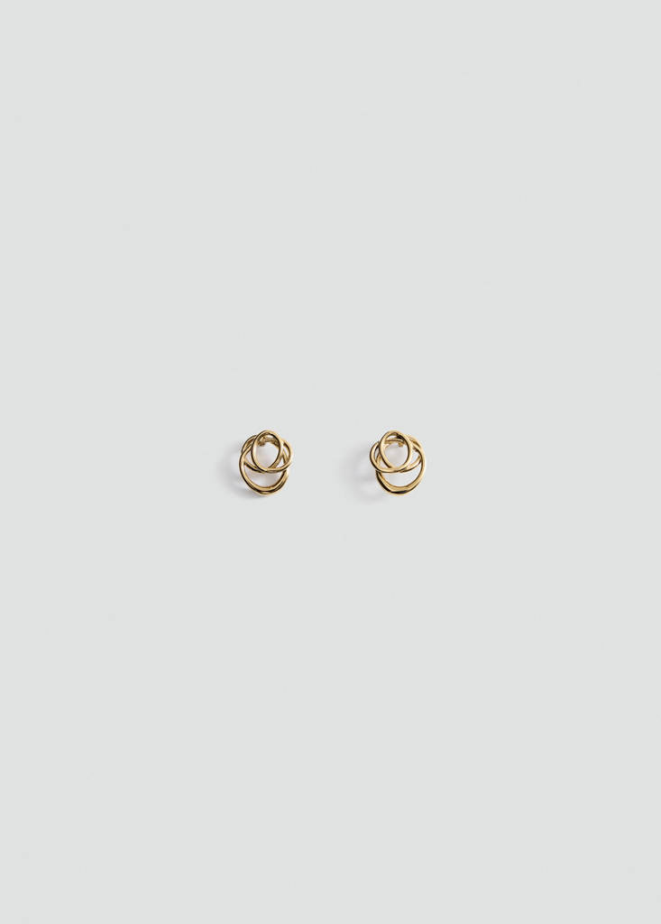 Interlocking stainless steel earrings — Gold