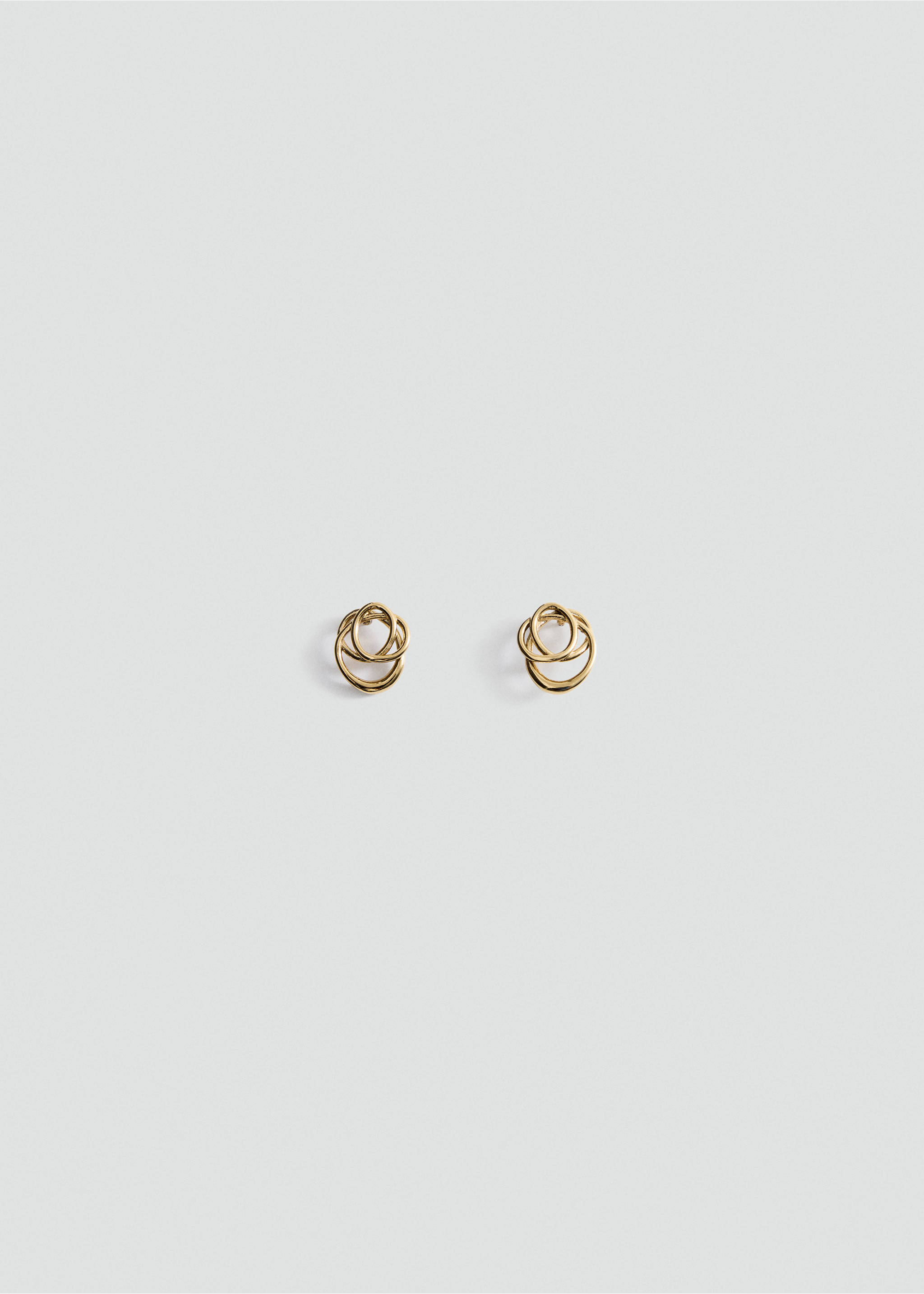 Interlocking stainless steel earrings - Article without model, Gold. Ref: 37085991-00.