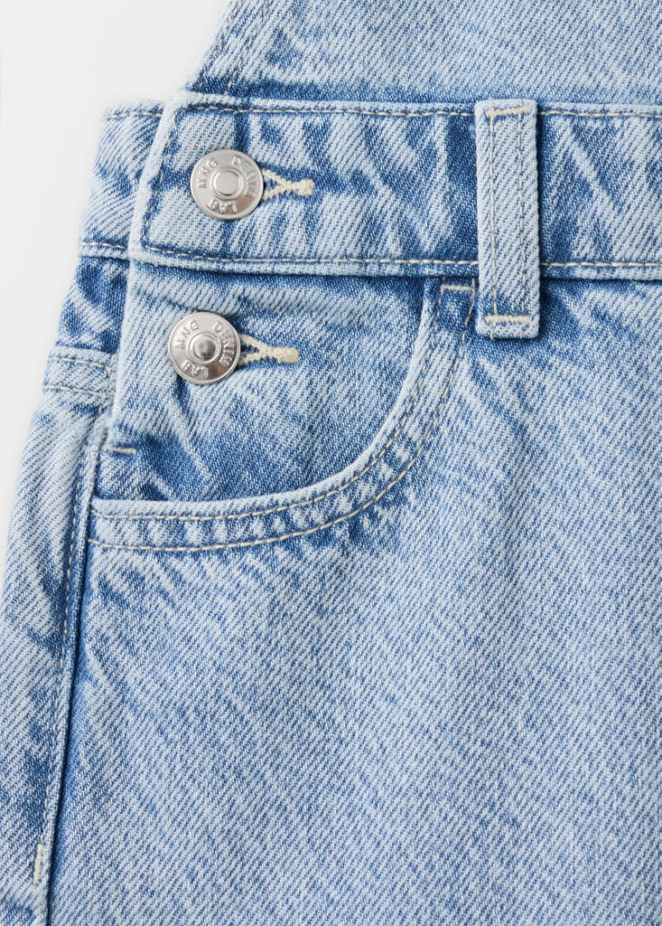Embroidered denim dungarees - thumbnail 4