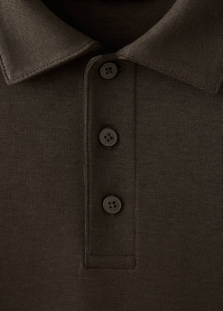 Regular fit polo-neck sweatshirt — Brown