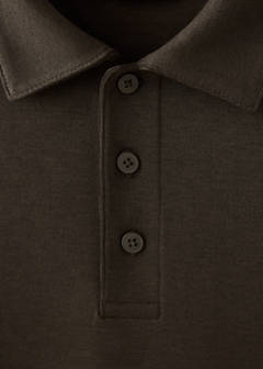 Regular fit polo-neck sweatshirt — Brown 7