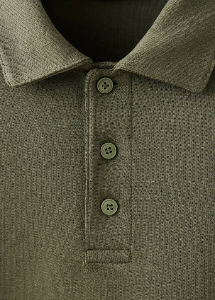 Regular fit polo-neck sweatshirt — Khaki