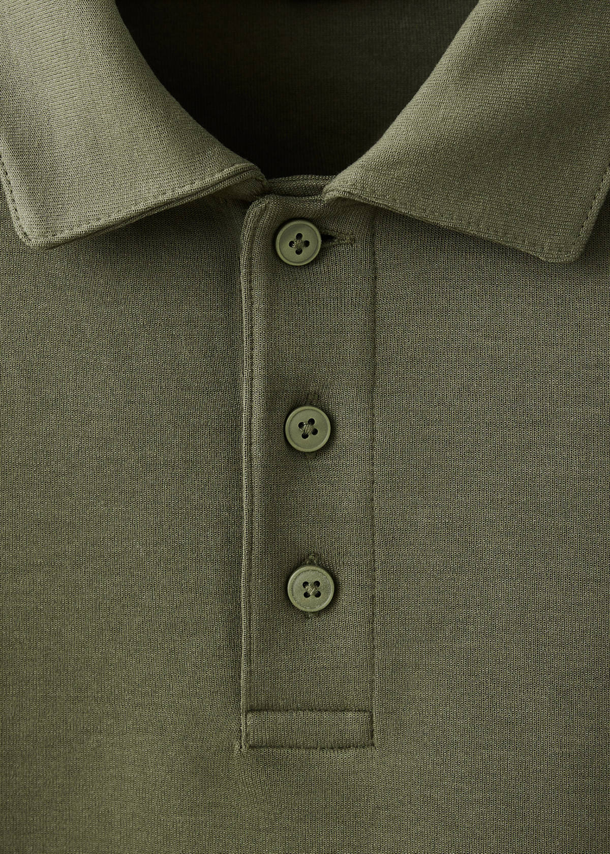 Regular fit polo-neck sweatshirt — Khaki