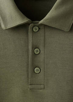 Regular fit polo-neck sweatshirt — Khaki 7