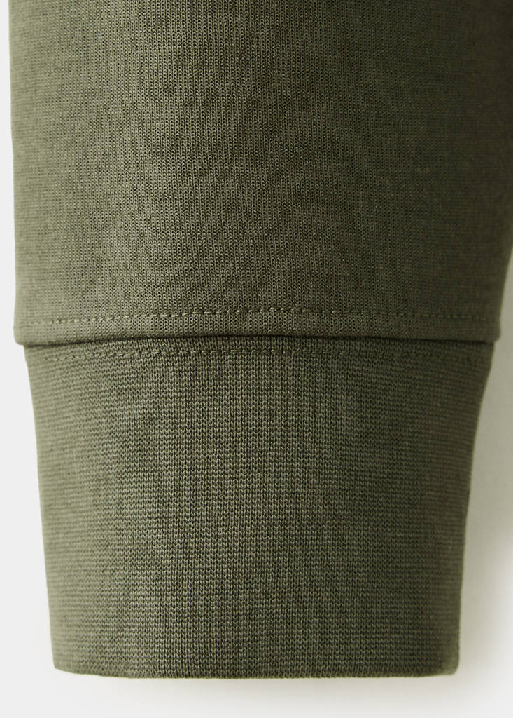 Regular fit polo-neck sweatshirt — Khaki