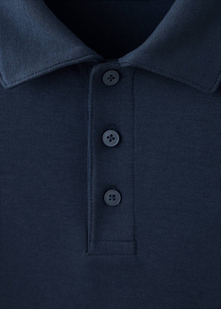 Regular fit polo-neck sweatshirt — Night Blue
