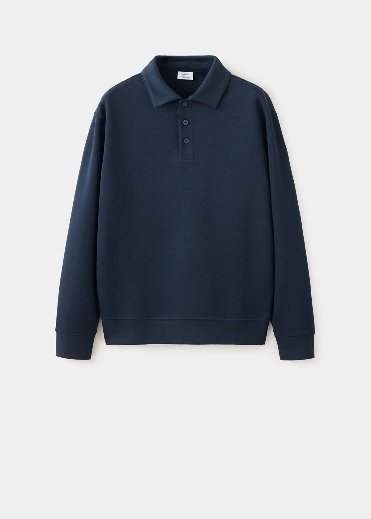 Regular fit polo-neck sweatshirt — Night Blue