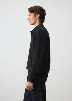 Regular fit polo-neck sweatshirt — Black 5
