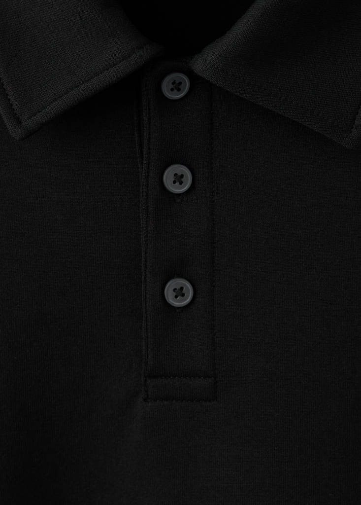Regular fit polo-neck sweatshirt — Black
