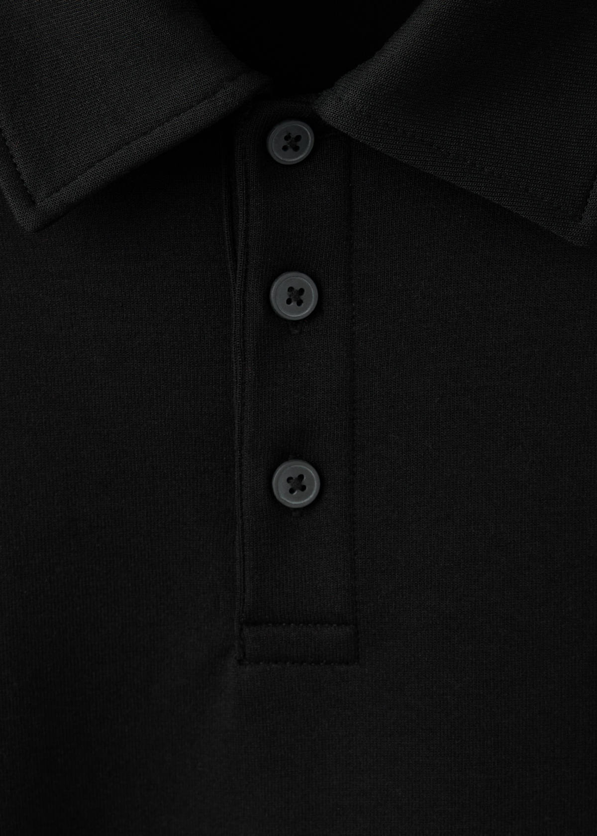 Regular fit polo-neck sweatshirt — Black