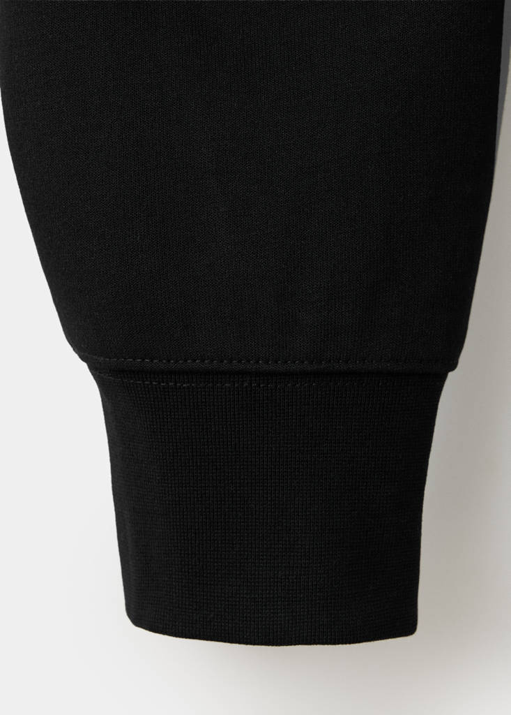 Regular fit polo-neck sweatshirt — Black