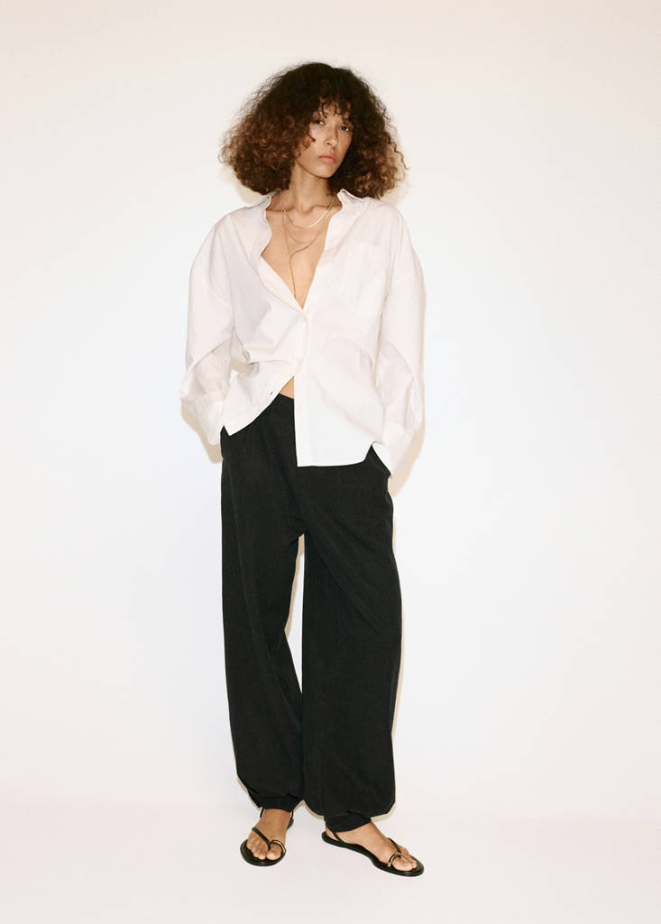 Lyocell harem trousers — Black