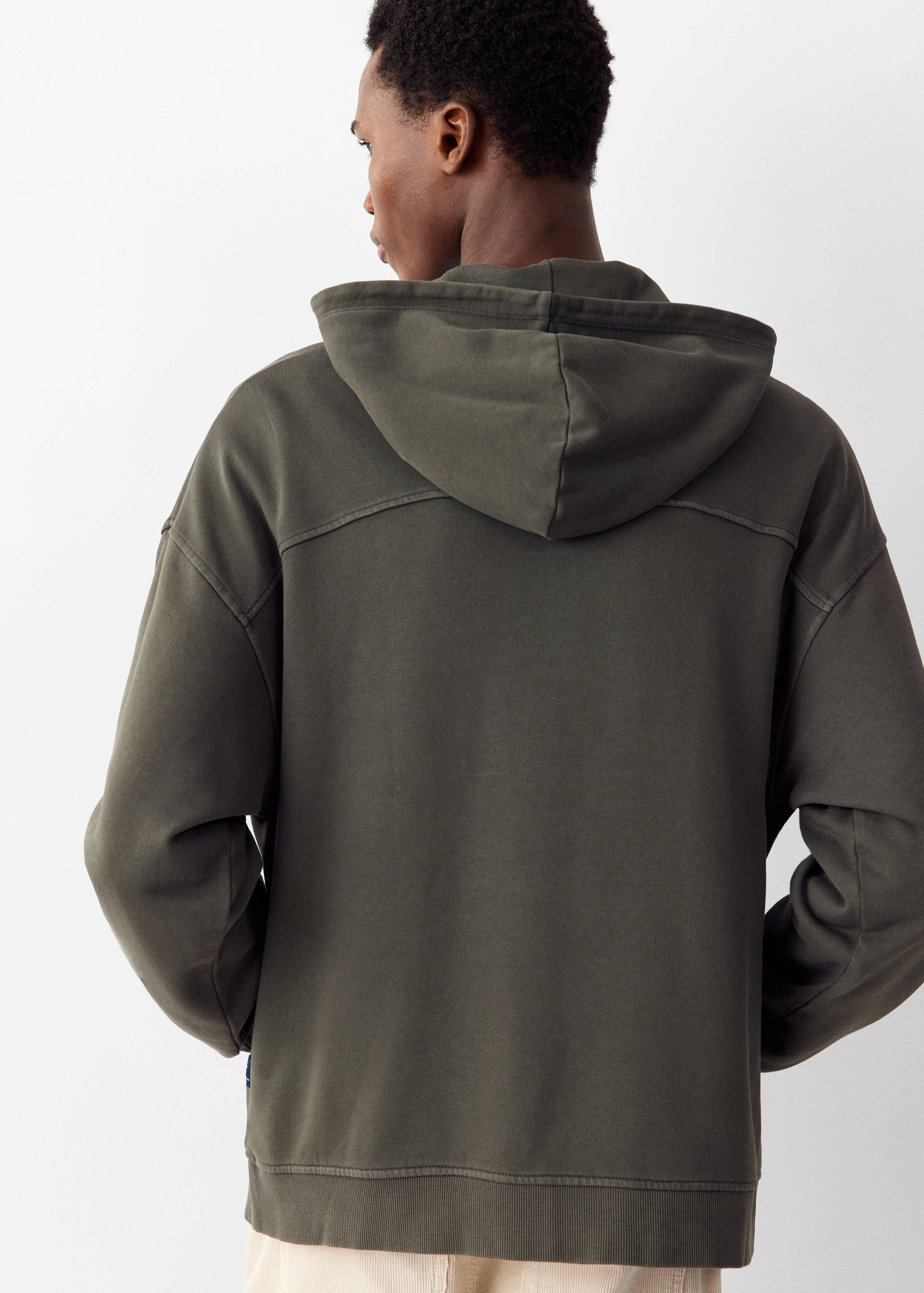Sweat à capuche en coton effet délavé - Verso de l’article