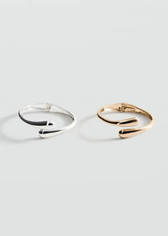 Pack of open bangle bracelets — Gold 1