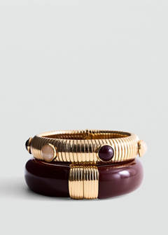 Pack of 2 bracelets with an irregular design — Gold 2