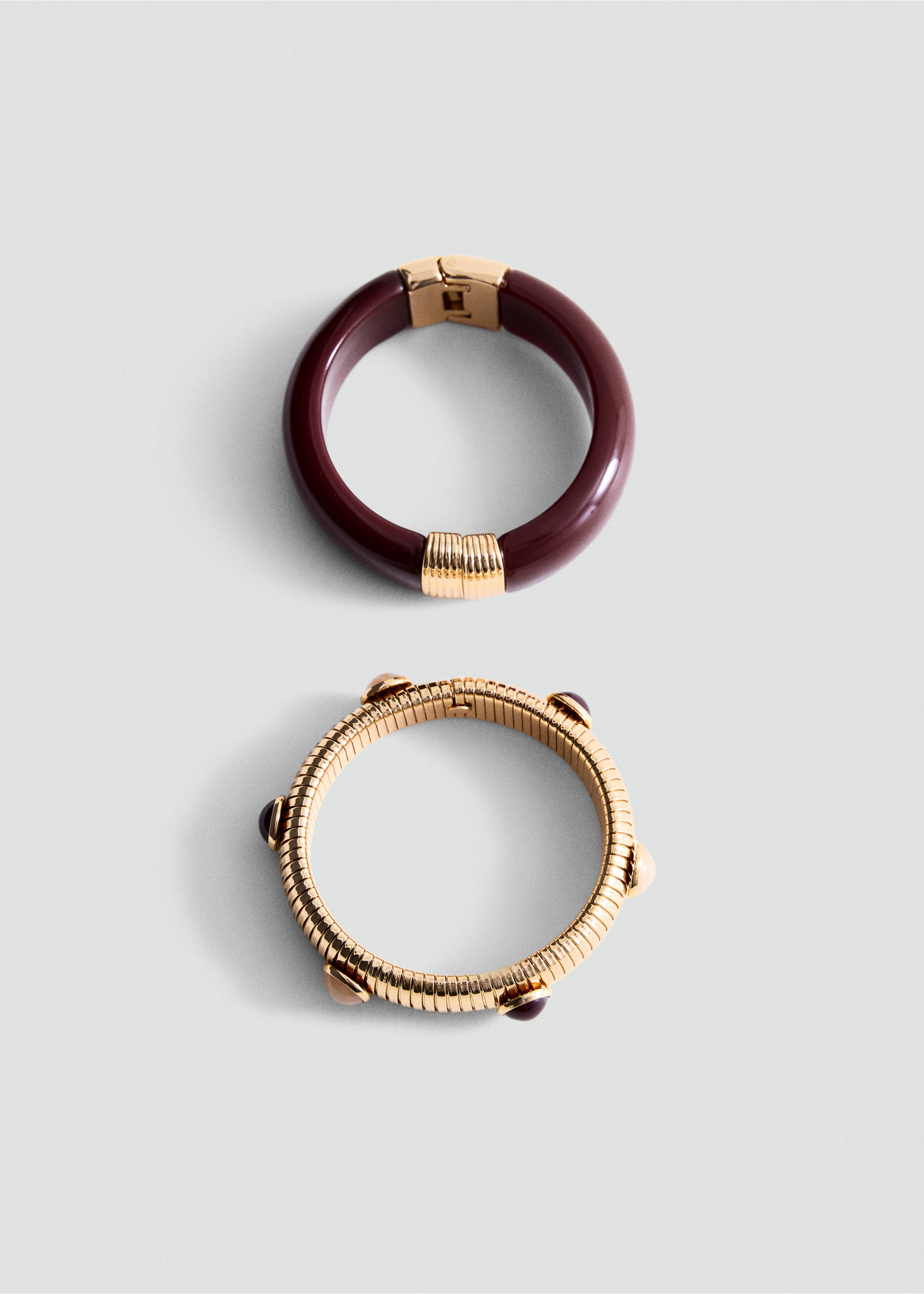 Pack of 2 bracelets with an irregular design - Article without model, Gold. Ref: 37086005-00.