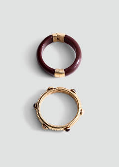 Pack of 2 bracelets with an irregular design — Gold 1
