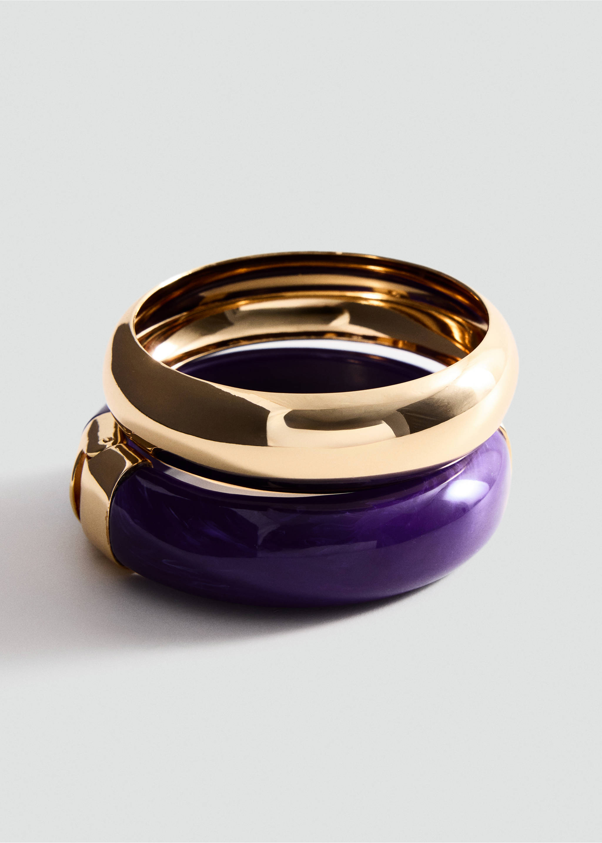 Pack of 2 bracelets with an irregular design - Details of the article 1, Gold. Ref: 37086008-00.