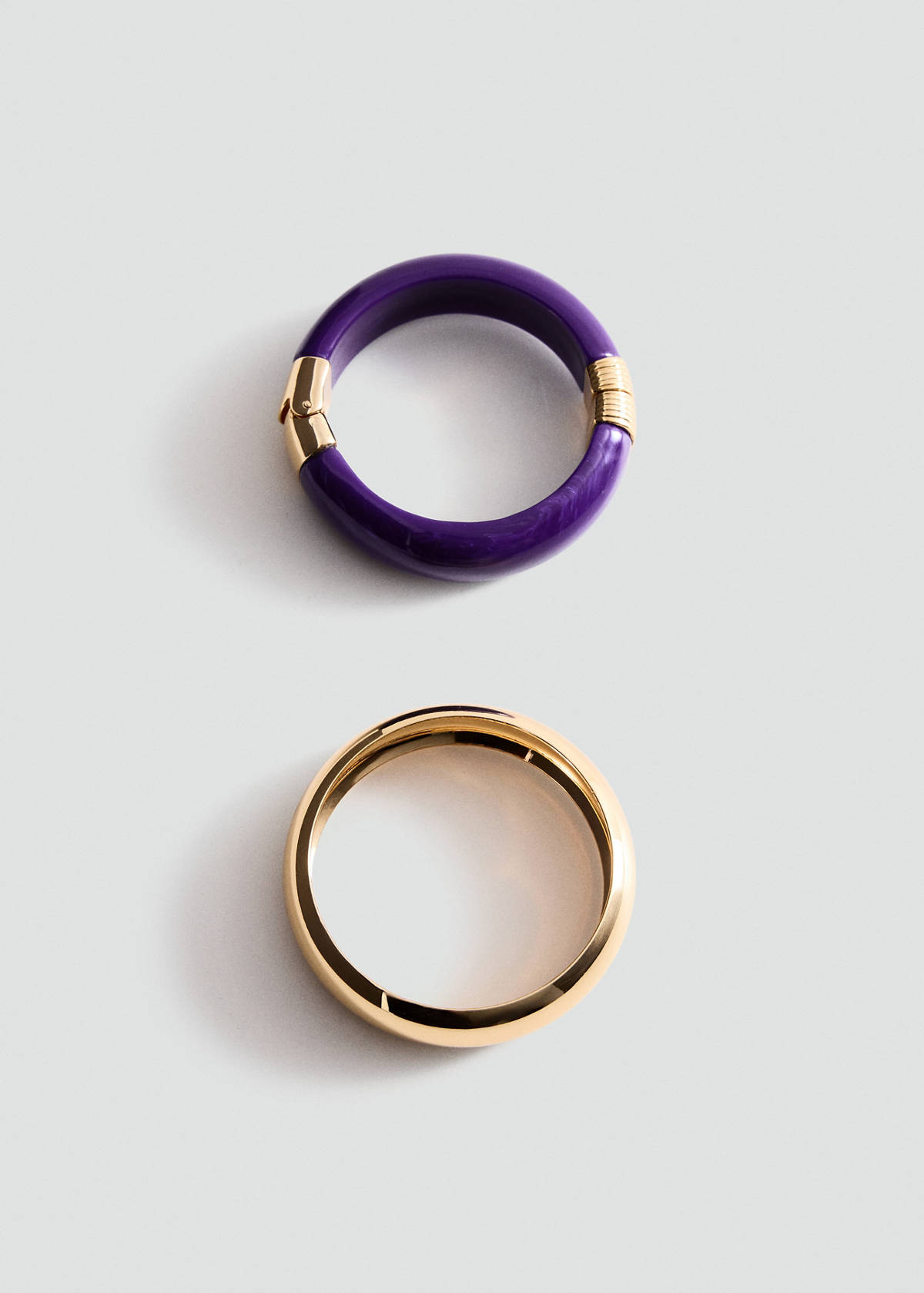 Pack of 2 bracelets with an irregular design — Gold