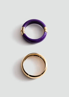 Pack of 2 bracelets with an irregular design — Gold 1