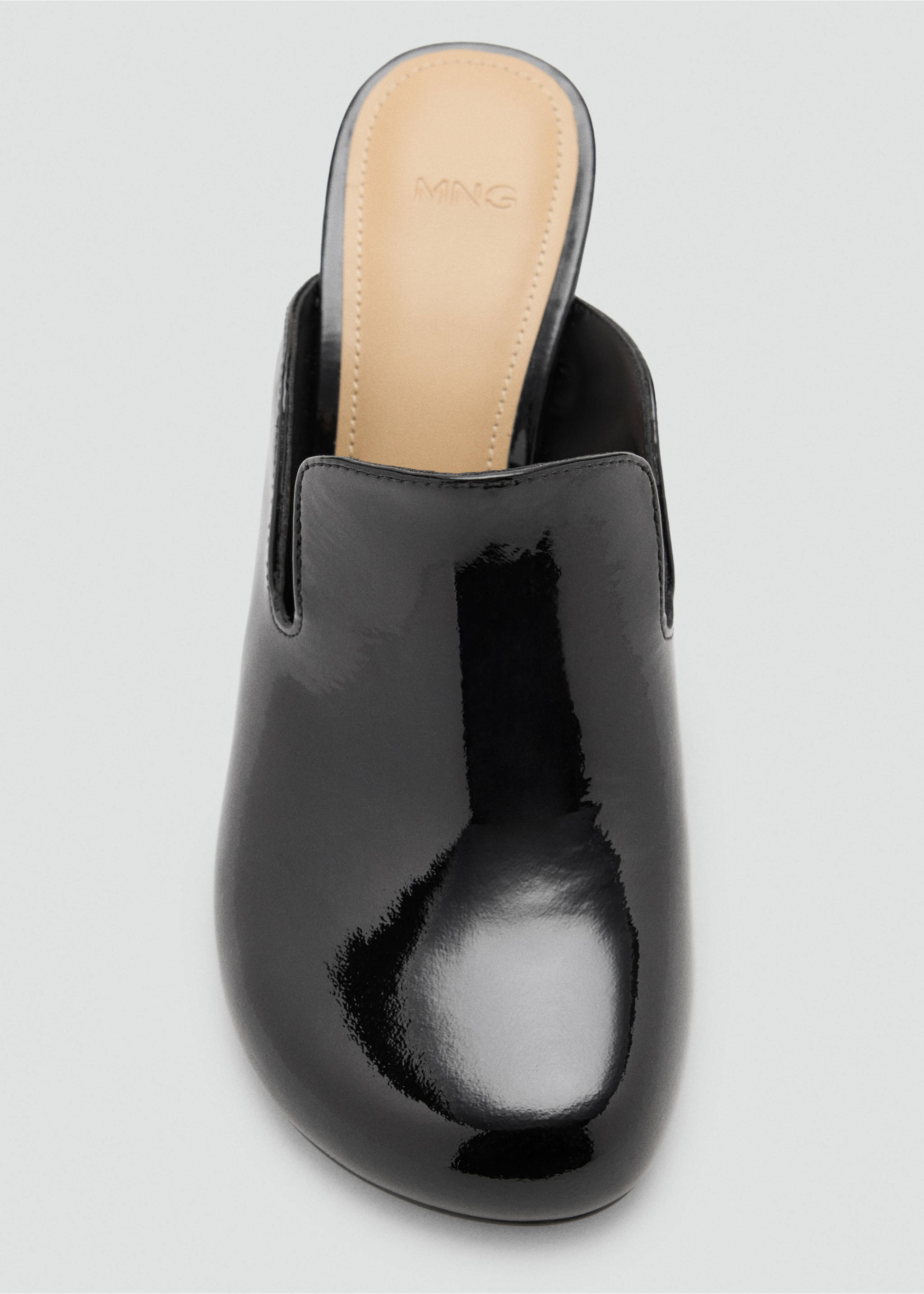 Patent leather high-heeled shoe - Details of the article 2, Black. Ref: 37086011-00.