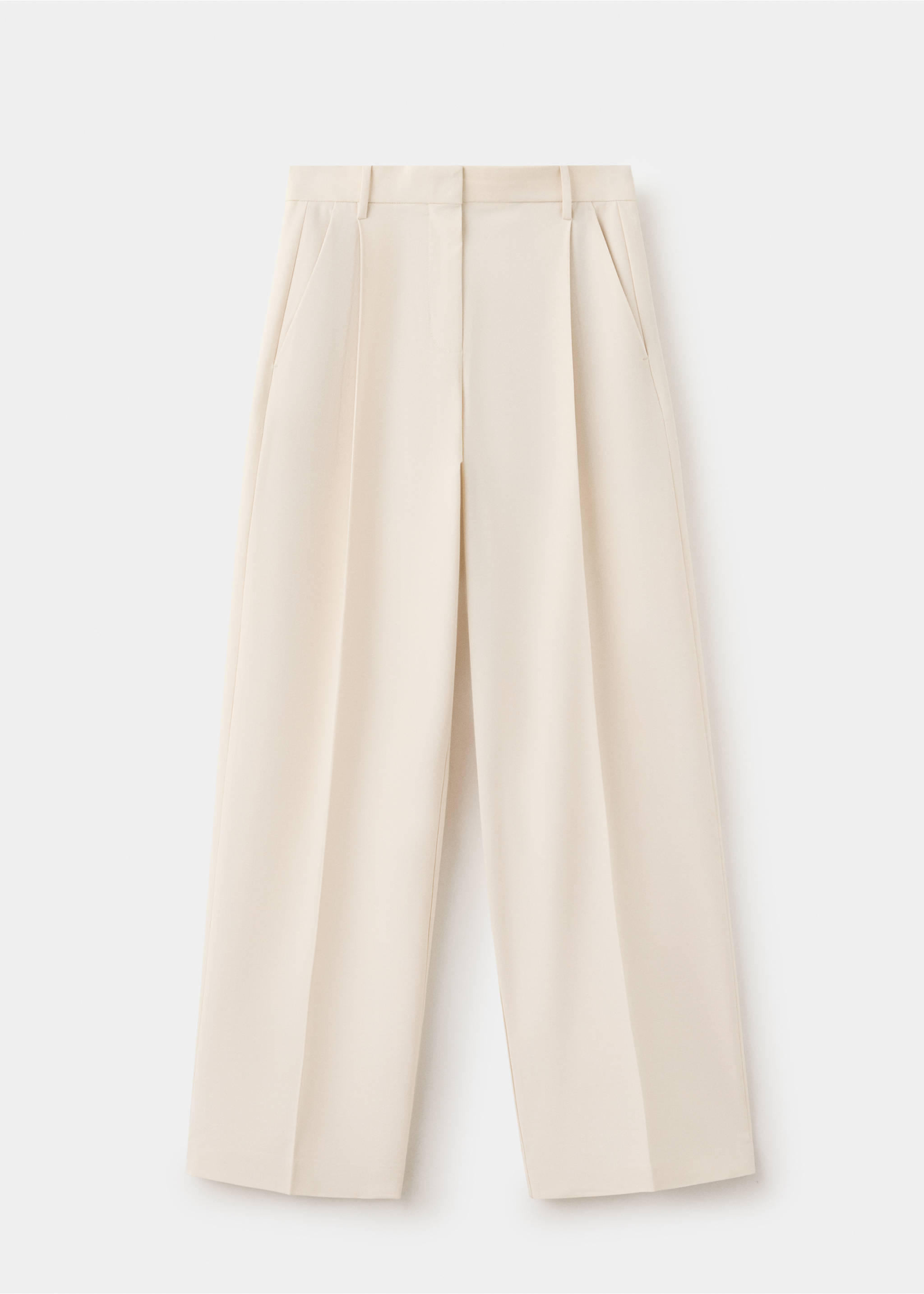 Pantalon costume pinces - Article sans modèle, Écru. Ref: 37086013-00.