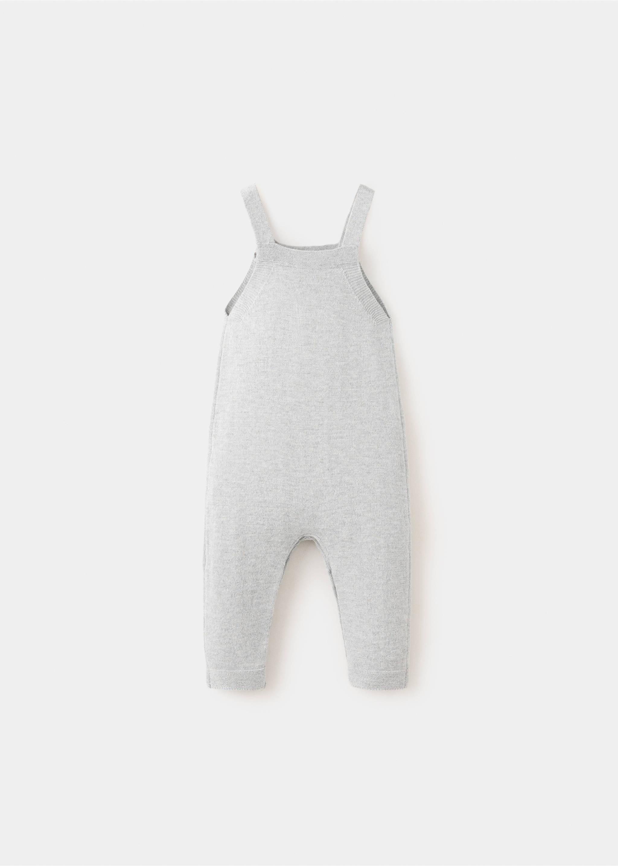 Long knit dungarees with pockets - Reverse of the article, Medium Heather Grey. Ref: 37086321-00.