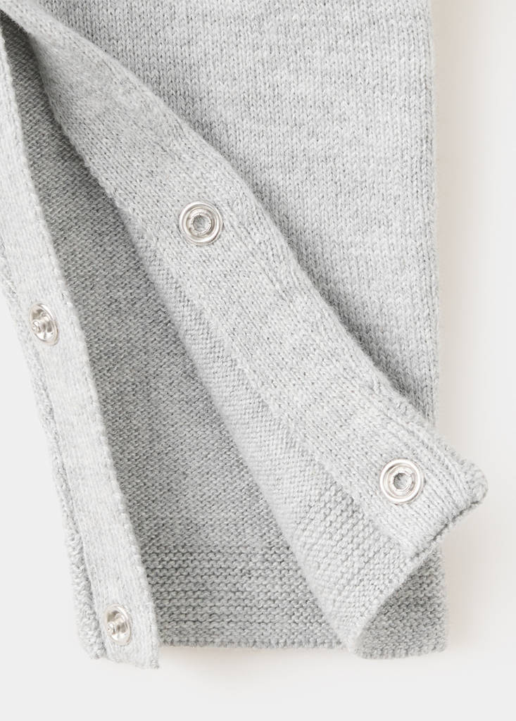 Long knitted dungarees with pockets — Medium Heather Grey