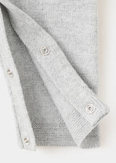 Long knitted dungarees with pockets — Medium Heather Grey 4