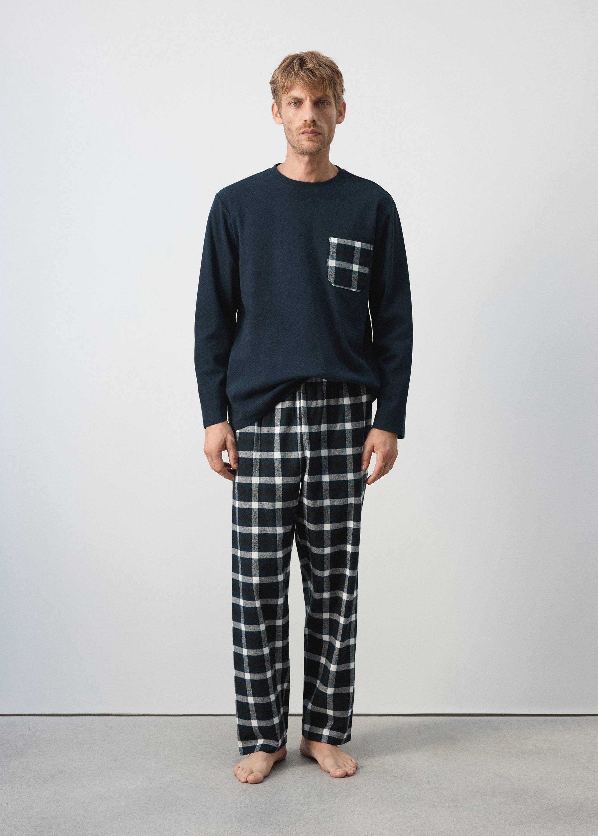 Check cotton pyjama pack - General plane