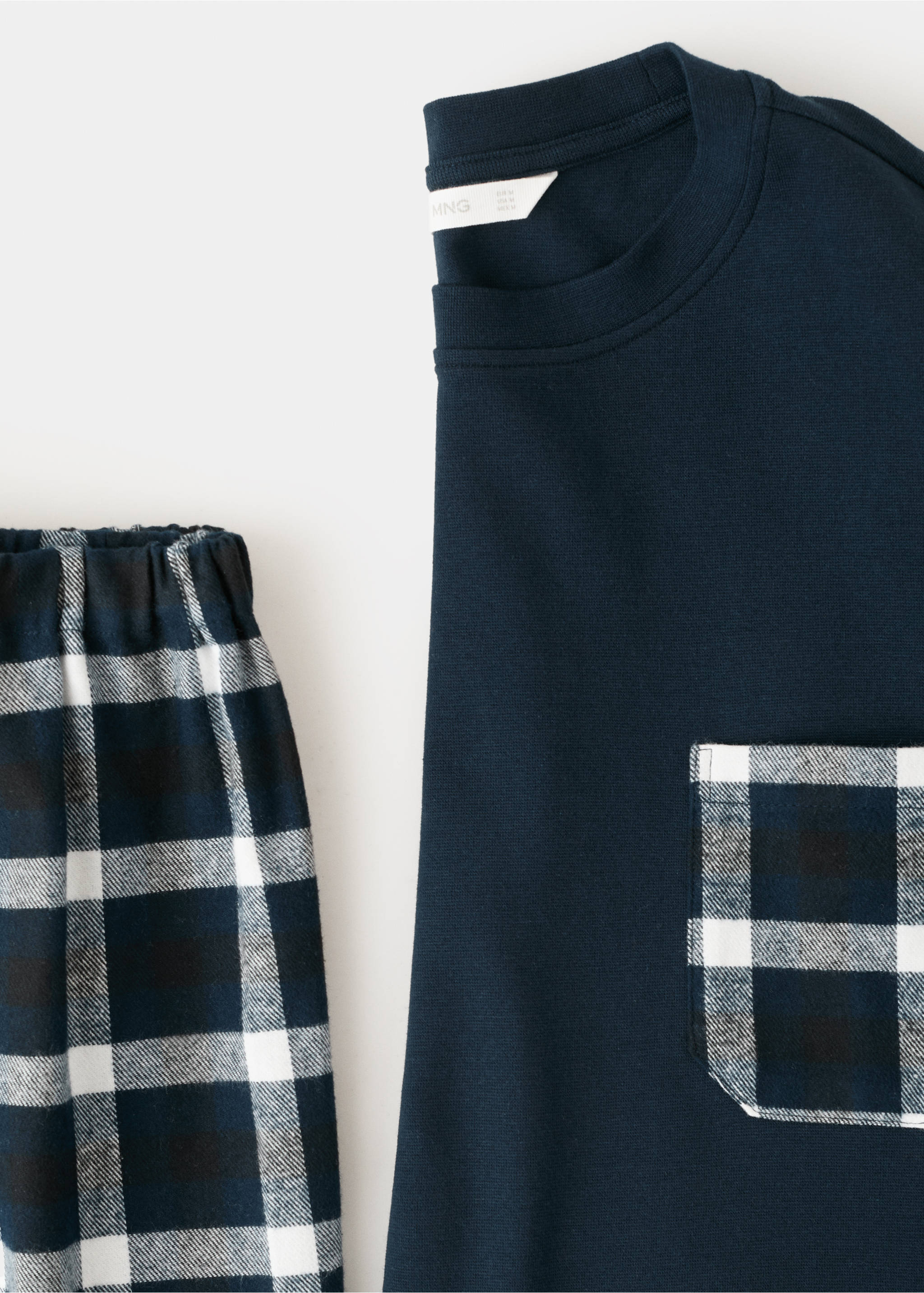 Check cotton pyjama pack - Details of the article 8, Navy. Ref: 37086325-00.