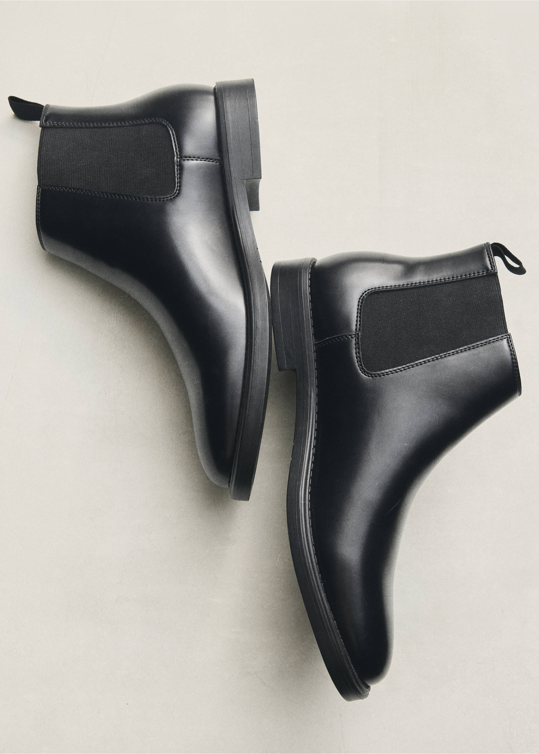 Faux-leather chelsea ankle boots - Details of the article 5, Black. Ref: 37086327-00.