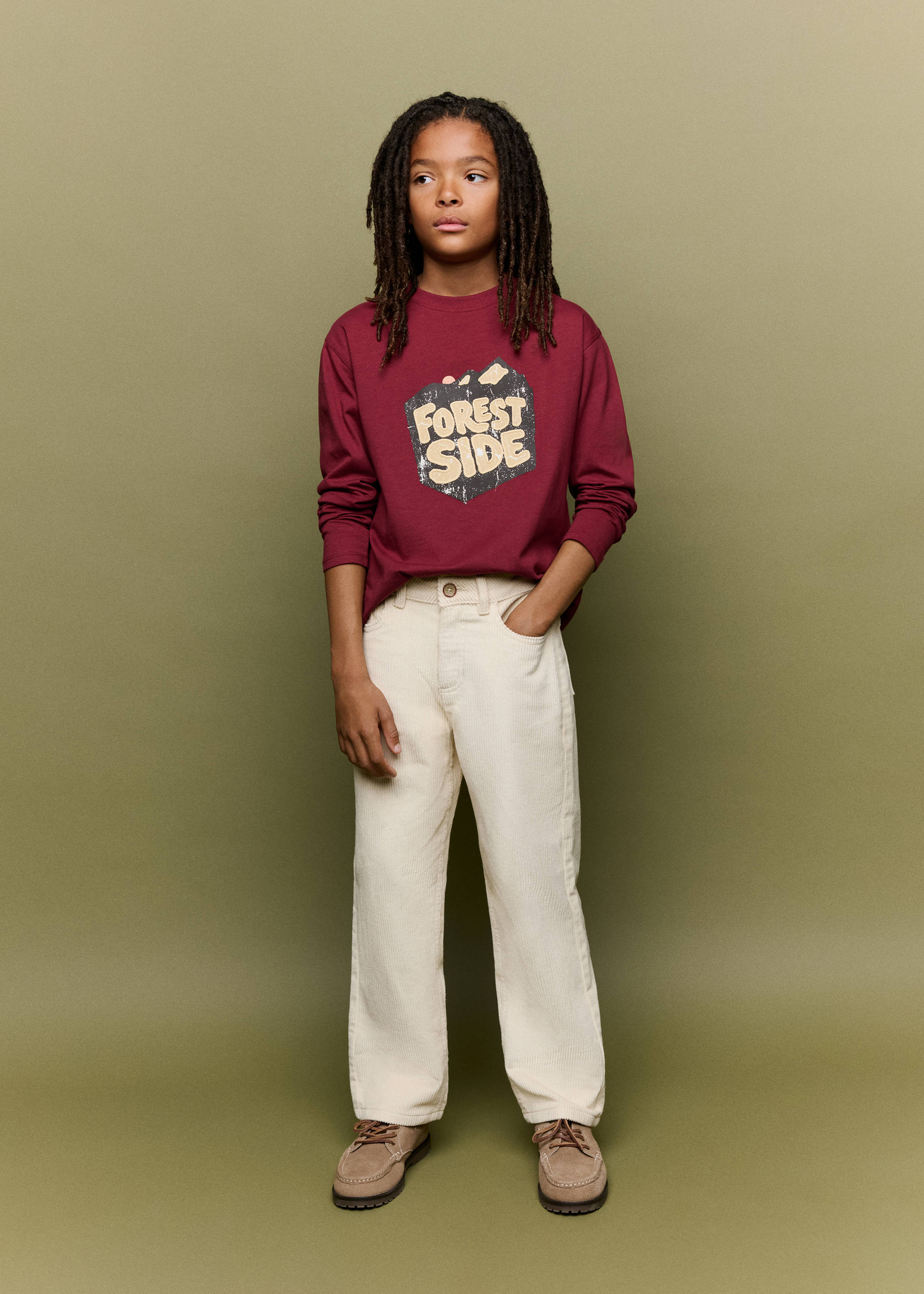 Cotton T-shirt with printed text - General plane