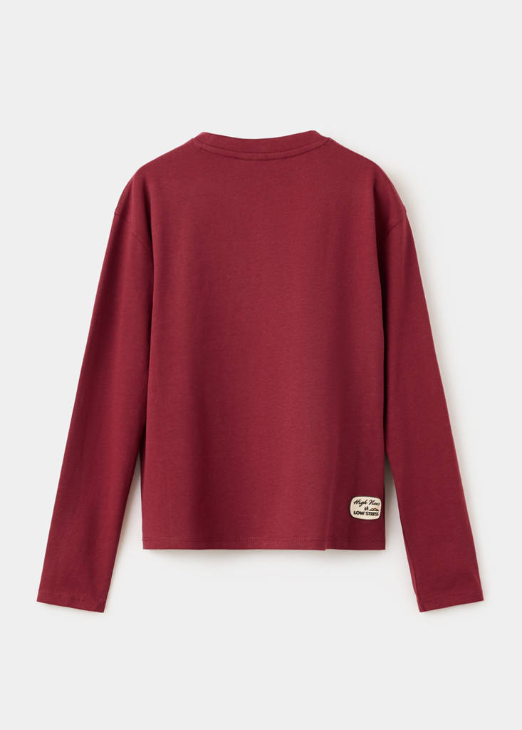 Cotton T-shirt with printed text - thumbnail 3