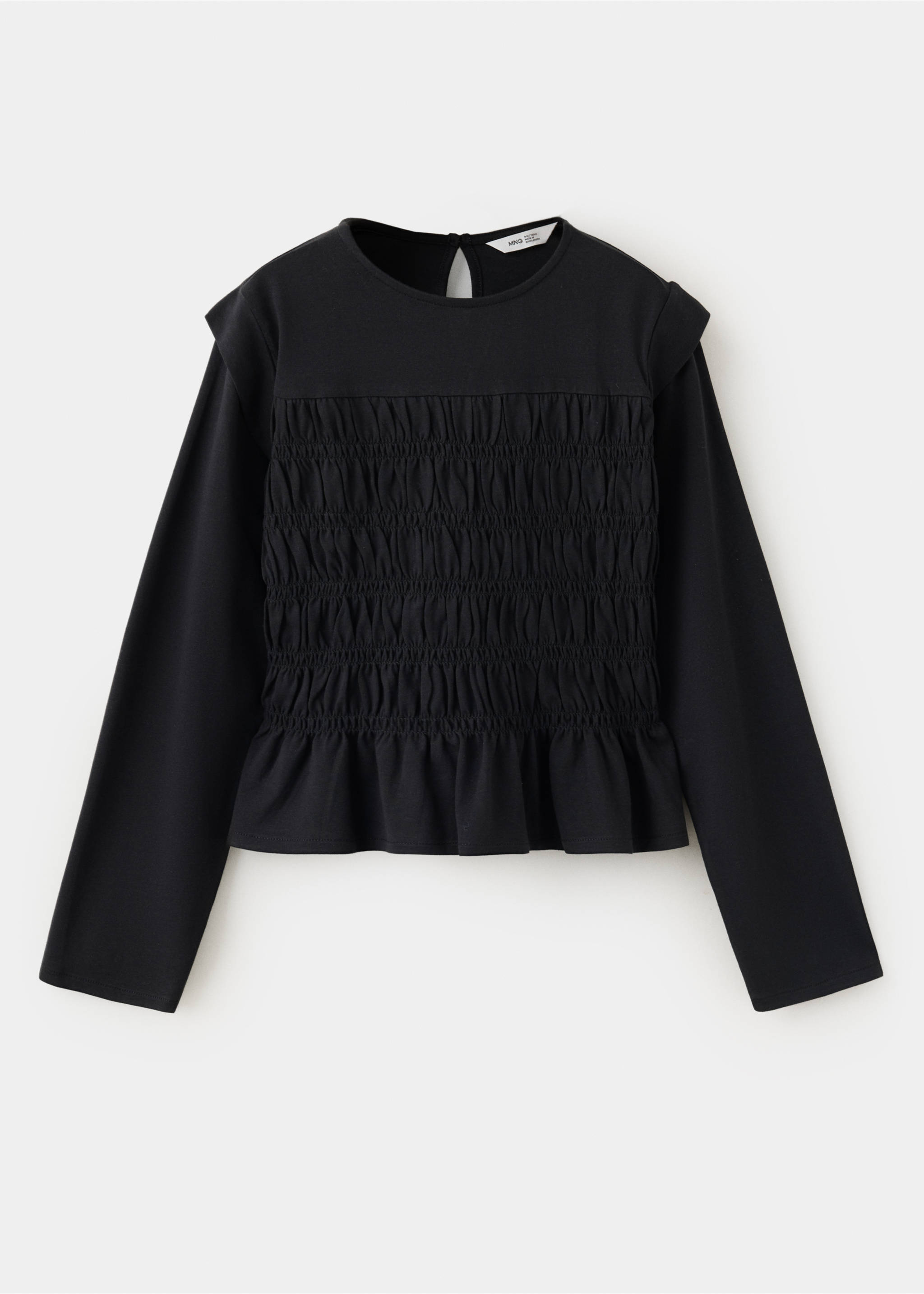 Fitted honeycomb T-shirt - Article without model, Black. Ref: 37086330-00.