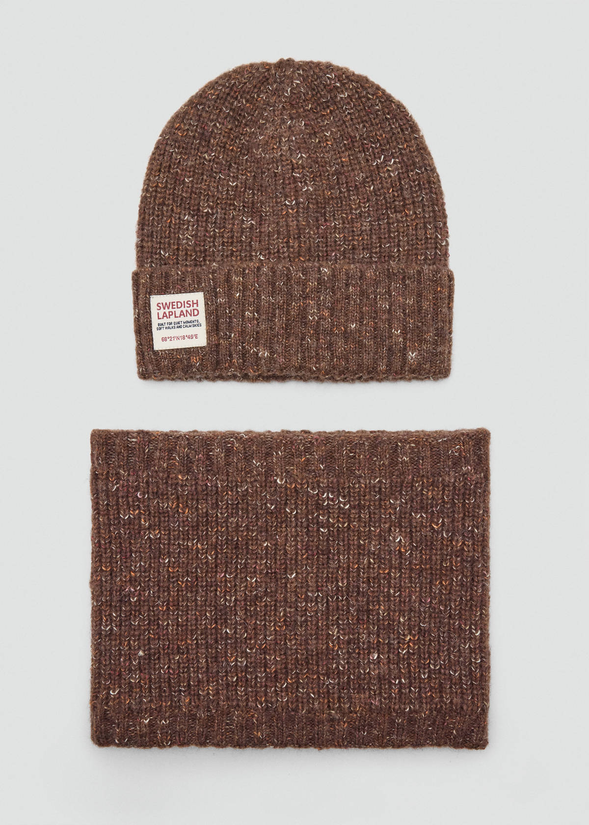 Flecked knit scarf — Brown