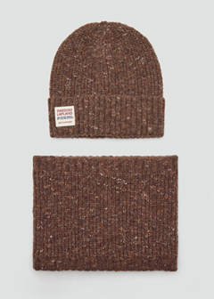 Flecked knit scarf — Brown 4